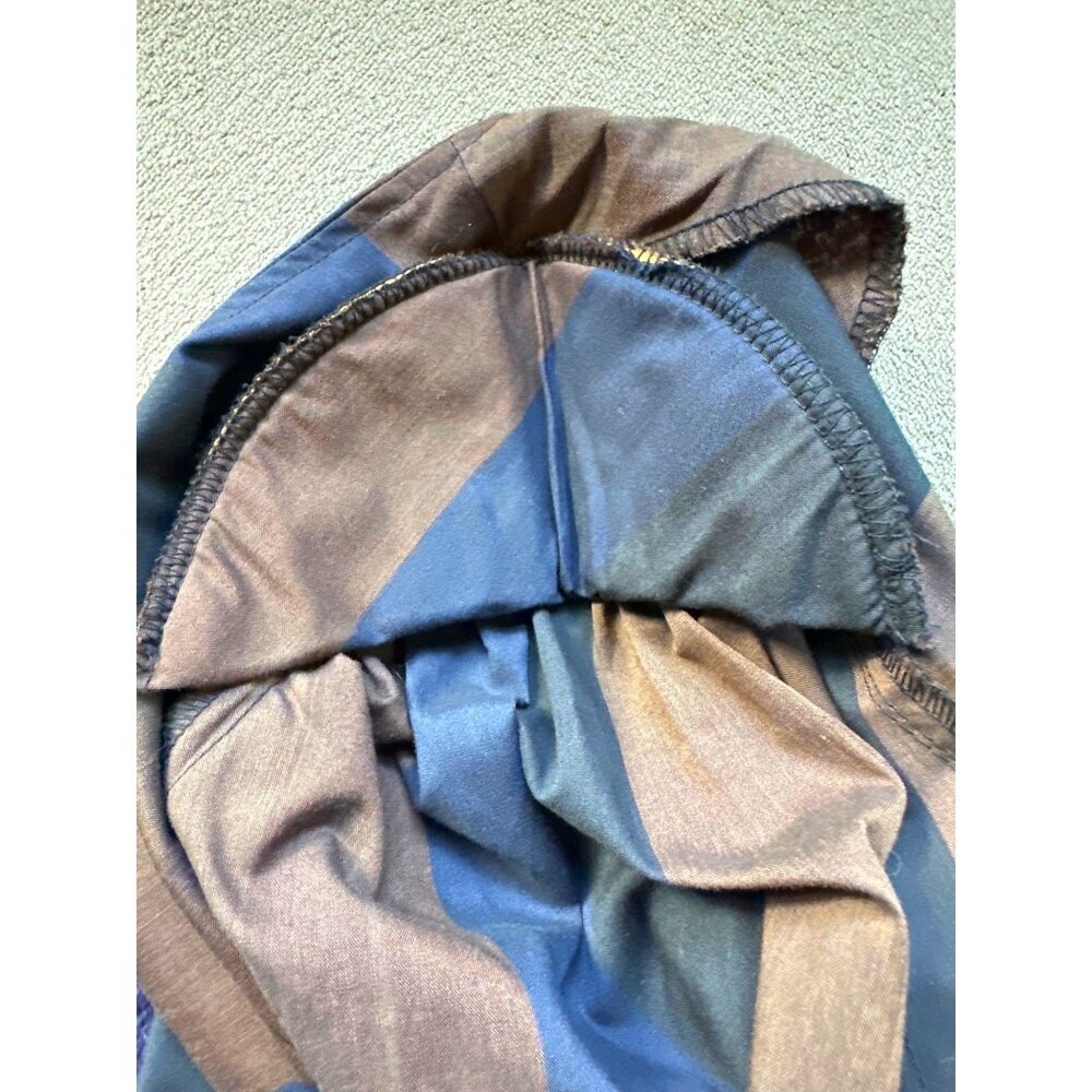 Vintage Striped Midi Dress With Button Closure & Puffed Sleeves - Picture 10 of 14